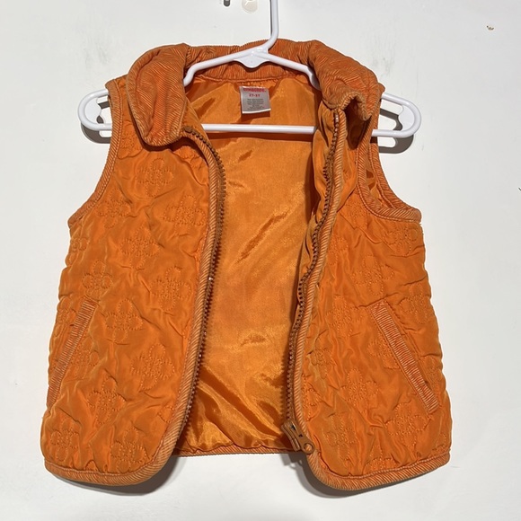 Gymboree Girl’s Orange Subtle Floral Ribbed Detail Vest Size 2T-3T - Picture 4 of 7